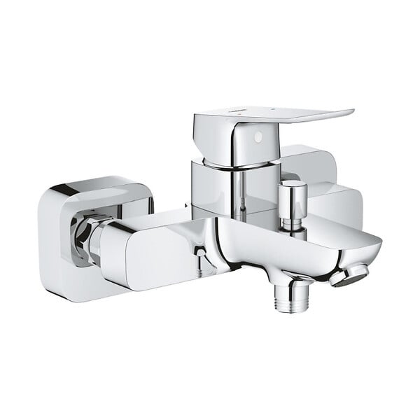 GROHE - Dice mitigeur monocommande bain/douche mural à levier 150 mm, sans ensemble de douche, chrome brillant (1018720000) - large