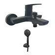 OLFA - Mitigeur bain douche mural Ruby Noir Mat + Minikit douchette 3 jets rond Ruby - vignette