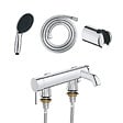 GROHE - Mitigeur baignoire mécanique Essence avec colonnettes Idro'Flex + Douchette 2 jets Start + Flexible + Support - vignette