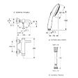 GROHE - Mitigeur baignoire mécanique Essence avec colonnettes Idro'Flex + Douchette 2 jets Start + Flexible + Support - vignette