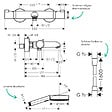 HANSGROHE - Pack mitigeur bain douche thermostatique Ecostat Comfort + Flexible Designflex + Pommeau Pulsify 3jets Relaxation noir - vignette