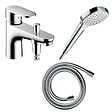 HANSGROHE - Pack mitigeur bain douche mécanique Vernis Blend C2 + Pommeau de douche Croma 110 + Flexible Isiflex chromé - vignette
