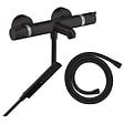 HANSGROHE - Pack mitigeur bain douche thermostatique Ecostat Comfort + Flexible Isiflex + Pommeau Pulsify E noir mat - vignette