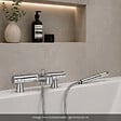 GROHE - Mitigeur baignoire thermostatique Precision Get avec colonnettes Idro'Flex + Douchette 1 jet + Flexible - vignette