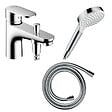 HANSGROHE - Pack mitigeur bain douche mécanique Vernis Blend C2 + Pommeau de douche Crometta + Flexible Isiflex chromé - vignette