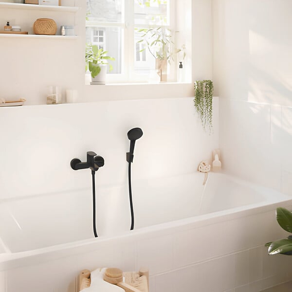 HANSGROHE - Mitigeur baignoire mécanique Rebris S noir mat - large
