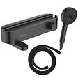 HANSGROHE - Pack mitigeur bain douche thermostatique ShowerTablet Select + Flexible Isiflex + Douchette Pulsify 3 jets Noir mat - vignette