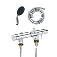 GROHE - Mitigeur baignoire thermostatique Precision Get avec colonnettes Idro'Flex + Douchette 2 jets Start + Flexible - vignette