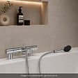 GROHE - Mitigeur baignoire thermostatique Precision Get avec colonnettes Idro'Flex + Douchette 2 jets Start + Flexible - vignette