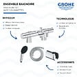 GROHE - Mitigeur baignoire thermostatique Precision Get avec colonnettes Idro'Flex + Douchette 2 jets Start + Flexible - vignette