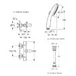 GROHE - Mitigeur baignoire thermostatique Precision Get avec colonnettes Idro'Flex + Douchette 2 jets Start + Flexible - vignette