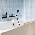 GROHE - Mitigeur bain douche mécanique Start Edge 2020 noir mat + Douchette 2 jets Vitalio Comfort 110 avec flexible et support - vignette