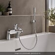 GROHE - Mitigeur baignoire mécanique Swift avec colonnettes Idro'Flex + Douchette 1 jet + Flexible + Support - vignette