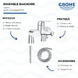 GROHE - Mitigeur baignoire mécanique Swift avec colonnettes Idro'Flex + Douchette 1 jet + Flexible - vignette