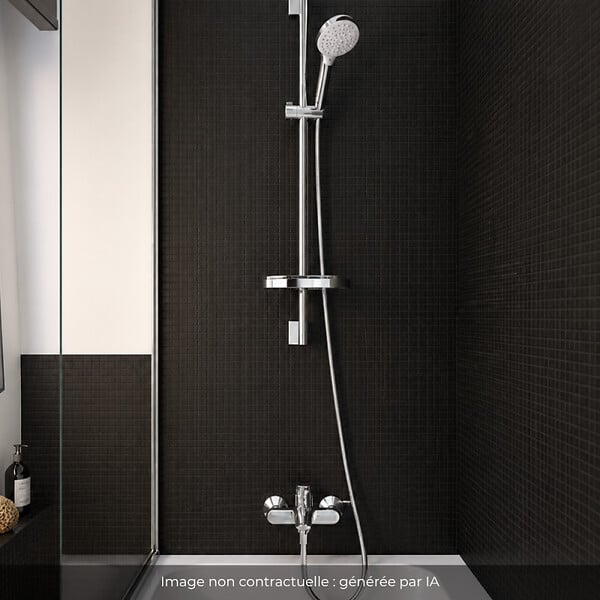 HANSGROHE - Pack mitigeur baignoire mécanique Logis + Ensemble de douche Crometta 2 jets blanc/chromé - large