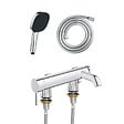 GROHE - Mitigeur baignoire mécanique Essence avec colonnettes Idro'Flex + Douchette 2 jets Comfort + Flexible - vignette