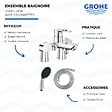 GROHE - Mitigeur baignoire mécanique Start Loop avec colonnettes Idro'Flex + Douchette 2 jets Start + Flexible - vignette