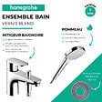 HANSGROHE - Pack mitigeur bain douche mécanique Vernis Blend C2 + Pommeau de douche Croma 110 + Flexible Metaflex chromé - vignette