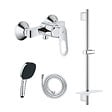 GROHE - Pack mitigeur douche monocommande BauLoop + Douchette Vitalio Comfort 110 + Barre Quickflix Vitalio Smartactive + Flexible - vignette