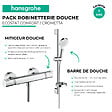 HANSGROHE - Pack mitigeur douche thermostatique Ecostat Comfort chromé + Ensemble de douche Crometta 2 jets blanc/chromé - vignette