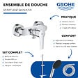 GROHE - Pack mitigeur douche mécanique Start + Douchette Vitalio Start 110 + Barre Quickflix Vitalio Smartactive + Flexible - vignette