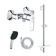 GROHE - Pack mitigeur douche mécanique StartLoop + Douchette Vitalio Comfort 110 + Barre Quickflix Vitalio Smartactive + Flexible - vignette