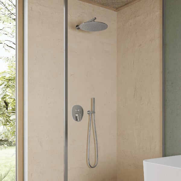 VILLEROY ET BOCH - Bras mural pour douche de tête  Universal rond Or brossé - large