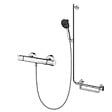 HANSGROHE - Mitigeur thermostatique Ecostat Comfort + Barre PMR Unica droite + Pommeau Pulsify Select 3 jets + Flexible Metaflex - vignette