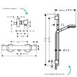 HANSGROHE - Pack mitigeur douche thermostatique Ecostat Comfort + Ensemble pommeau Vernis Blend EcoSmart 2 jets avec barre noir mat - vignette