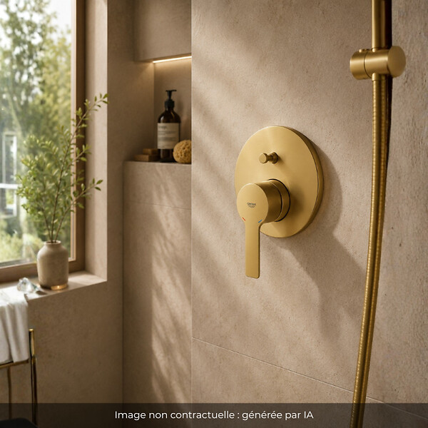 GROHE - Façade mitigeur mécanique encastré Lineare + Corps encastré Rapido Smartbox Cool Sunrise - large