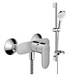 HANSGROHE - Pack mitigeur douche mécanique Vernis Blend chromé + Ensemble de douche Crometta 2 jets blanc/chromé - vignette