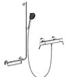 HANSGROHE - Mitigeur thermostatique Ecostat Comfort Care + Barre PMR Unica gauche + Pommeau Pulsify Select 3 jets + Flexible Isiflex - vignette