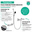 HANSGROHE - Mitigeur thermostatique Ecostat Comfort + Barre PMR Unica gauche + Pommeau Pulsify Select 3 jets + Flexible Designflex - vignette