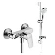 HANSGROHE - Pack mitigeur douche mécanique Logis chromé + Ensemble de douche Crometta 2 jets blanc/chromé - vignette