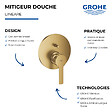GROHE - Façade robinet encastré monocommande 2 sorties Lineare Cool Sunrise - vignette