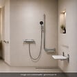 HANSGROHE - Mitigeur thermostatique Ecostat Comfort Care + Barre PMR Unica droite + Pommeau Pulsify Select + Flexible Designflex - vignette