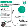 HANSGROHE - Mitigeur thermostatique Ecostat Comfort + Barre PMR Unica gauche + Pommeau Pulsify Select 3 jets + Flexible Isiflex - vignette