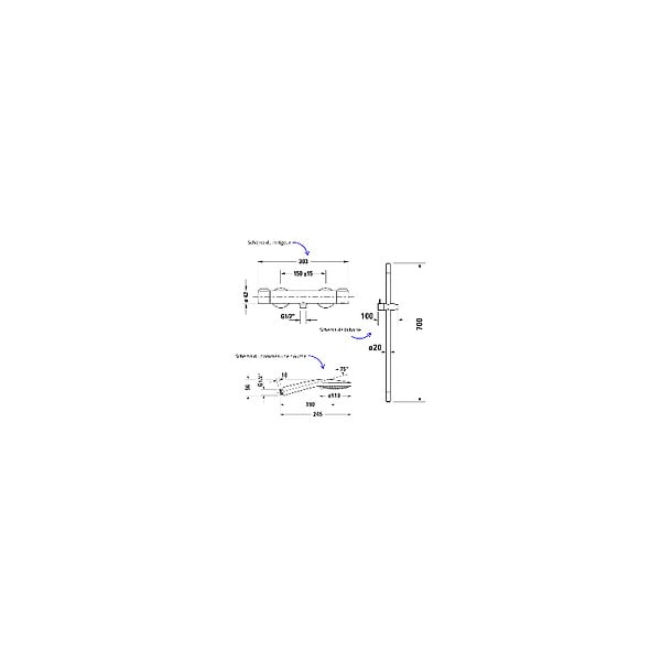 DURAVIT - Pack mitigeur douche thermostatique 1000 + Barre 70 cm + Pommeau 3 jets + Flexible 160 cm Chromé - large