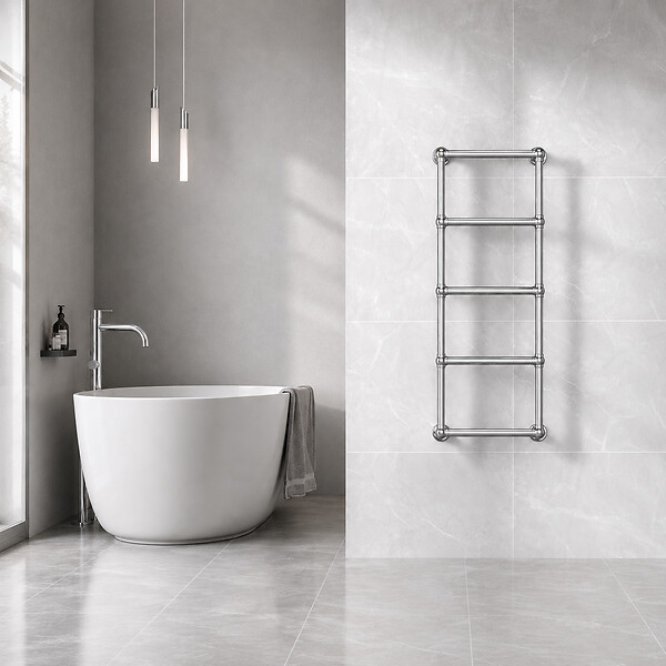 OTITEC - Sèche-serviettes eau chaude 120x53cm Chromé - ROMEO - large