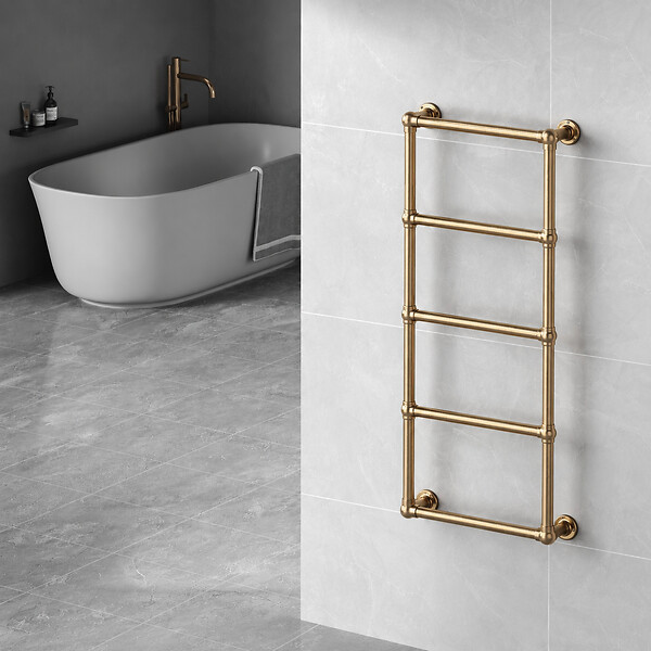 OTITEC - Sèche-serviettes eau chaude 120x53cm Laiton PVD - ROMEO - large