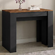 ID MARKET - Table console extensible ORLANDO 10 personnes 235 cm bois effet vieilli et noir - vignette