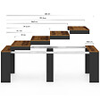 ID MARKET - Table console extensible ORLANDO 10 personnes 235 cm bois effet vieilli et noir - vignette