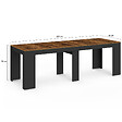 ID MARKET - Table console extensible ORLANDO 10 personnes 235 cm bois effet vieilli et noir - vignette