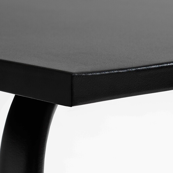 OVIALA - Table de jardin en acier 120 x 70 cm 6 places noir - Palavas - large