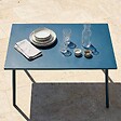 OVIALA - Table de jardin en acier 6 places 120 cm bleu pacific - Palavas - vignette