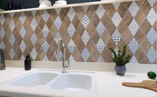 COMPTOIR DU CERAME - CARRELAGE HEXA MIXTE BOIS-COULEURS EN GRES CERAME - 22.5X25.9 - MK2305101 - large