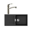 HANSGROHE - Evier 1 bac 840 S52 synthèse noir + robinet de cuisine Focus M41 160 aspect acier inox - vignette