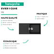 HANSGROHE - Evier 1 bac 980 S52 synthèse noir + robinet de cuisine Focus M41 160 aspect acier inox - vignette