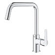 SWISS AQUA TECHNOLOGIES - 76x44 cm évier avec égouttoir réversible en Granite, à encastrer, blanc + mitigeur lavabo/cuisine Grohe Start (SATSE3WG304) - vignette