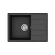 SWISS AQUA TECHNOLOGIES - 62x44 cm évier avec égouttoir réversible en Granite, à encastrer, noir + mitigeur lavabo/cuisine Grohe Start (SATSE2BG431) - vignette